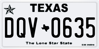 TX license plate DQV0635