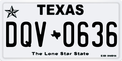 TX license plate DQV0636