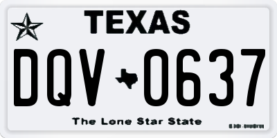 TX license plate DQV0637