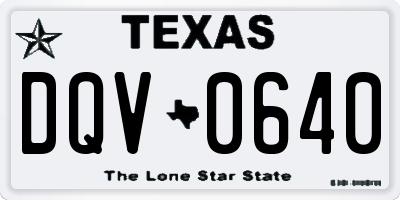 TX license plate DQV0640