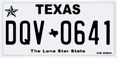 TX license plate DQV0641