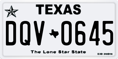 TX license plate DQV0645