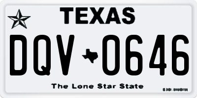 TX license plate DQV0646
