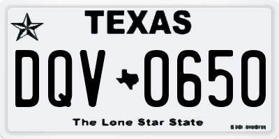 TX license plate DQV0650