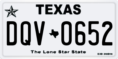 TX license plate DQV0652