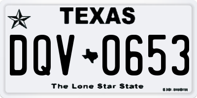 TX license plate DQV0653