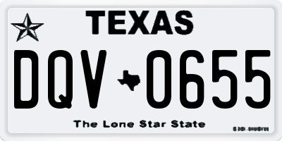 TX license plate DQV0655