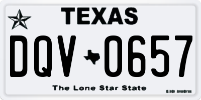 TX license plate DQV0657