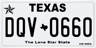 TX license plate DQV0660