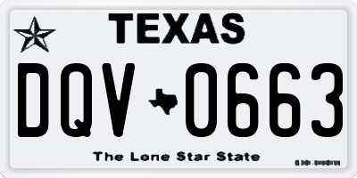 TX license plate DQV0663