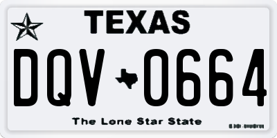 TX license plate DQV0664