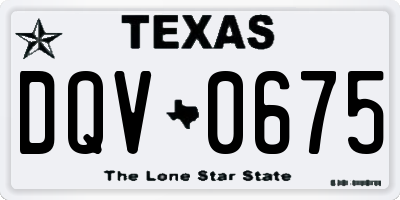 TX license plate DQV0675