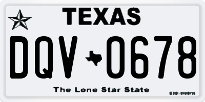 TX license plate DQV0678