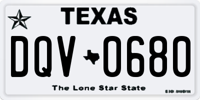 TX license plate DQV0680