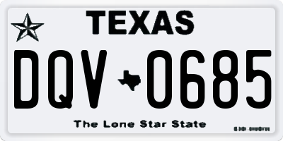 TX license plate DQV0685