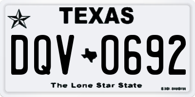 TX license plate DQV0692
