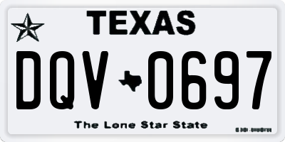 TX license plate DQV0697