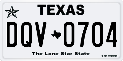 TX license plate DQV0704