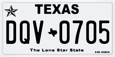 TX license plate DQV0705