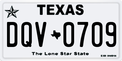TX license plate DQV0709