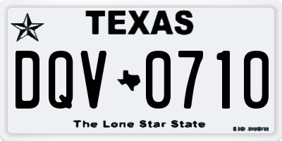 TX license plate DQV0710