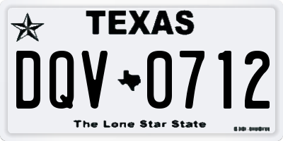 TX license plate DQV0712