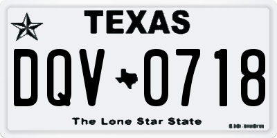 TX license plate DQV0718