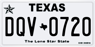 TX license plate DQV0720