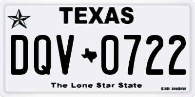 TX license plate DQV0722