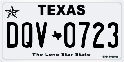 TX license plate DQV0723