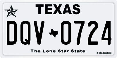 TX license plate DQV0724