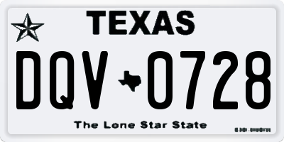 TX license plate DQV0728