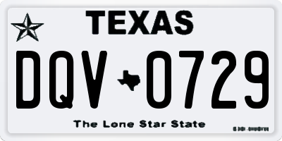 TX license plate DQV0729