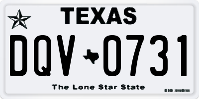 TX license plate DQV0731