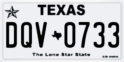 TX license plate DQV0733