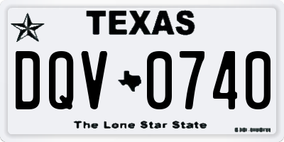 TX license plate DQV0740