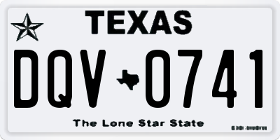 TX license plate DQV0741