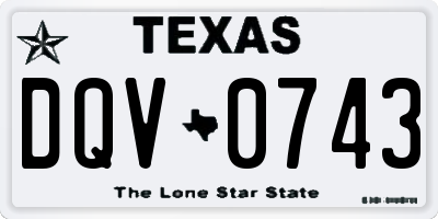 TX license plate DQV0743