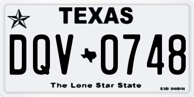 TX license plate DQV0748
