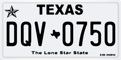 TX license plate DQV0750
