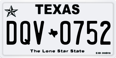 TX license plate DQV0752