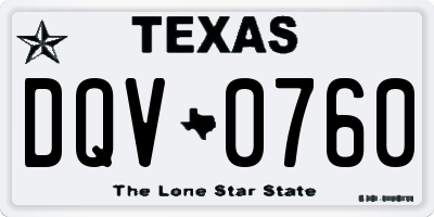 TX license plate DQV0760