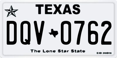 TX license plate DQV0762