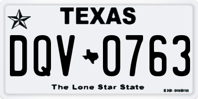 TX license plate DQV0763