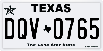 TX license plate DQV0765