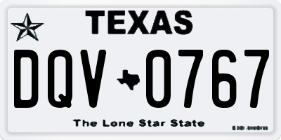 TX license plate DQV0767