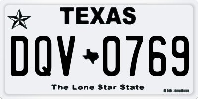 TX license plate DQV0769