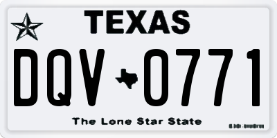TX license plate DQV0771