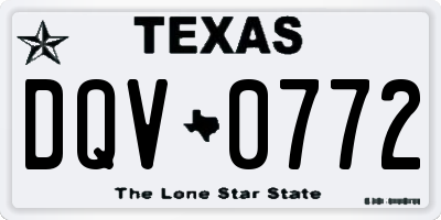 TX license plate DQV0772