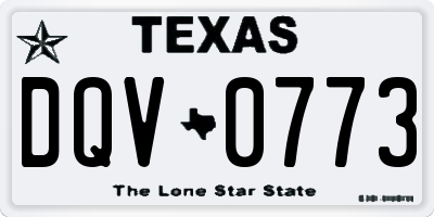 TX license plate DQV0773